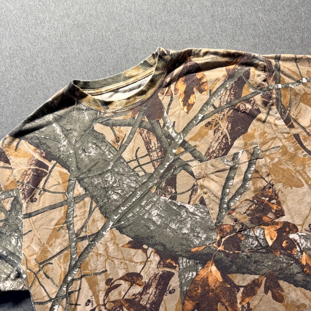 Outfitters Ridge Mens 2XL Camo T-Shirt Fusion 3D Forest Hunting Pocket Tee Brown